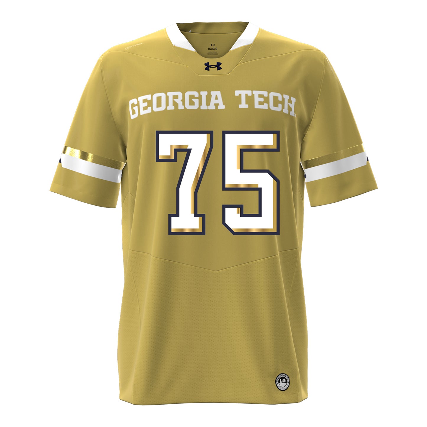 Georgia Tech Under Armour Football Student Athlete #75 Andrew Rosinski Gold Football Jersey
