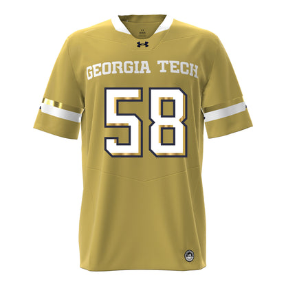 Georgia Tech Under Armour Football Student Athlete #58 Jimmy Bryson Gold Football Jersey