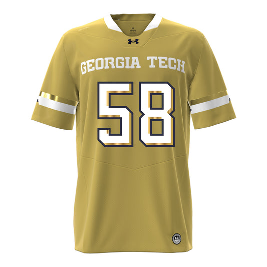 Georgia Tech Under Armour Football Student Athlete #58 Jimmy Bryson Gold Football Jersey