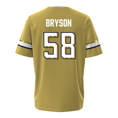 Georgia Tech Under Armour Football Student Athlete #58 Jimmy Bryson Gold Football Jersey