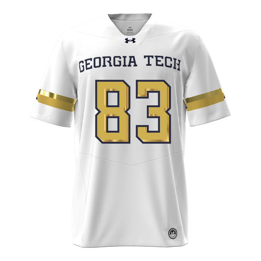 Georgia Tech Under Armour Football Student Athlete #83 Blake Ragsdale White Football Jersey