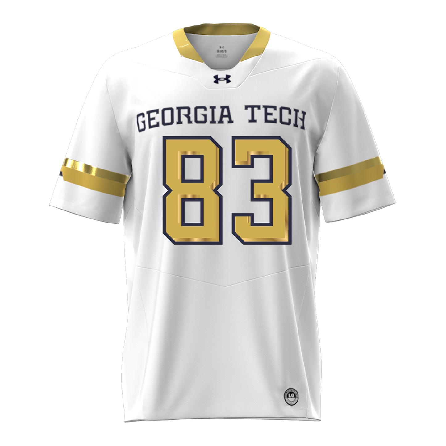 Georgia Tech Under Armour Football Student Athlete #83 Blake Ragsdale White Football Jersey - Front View