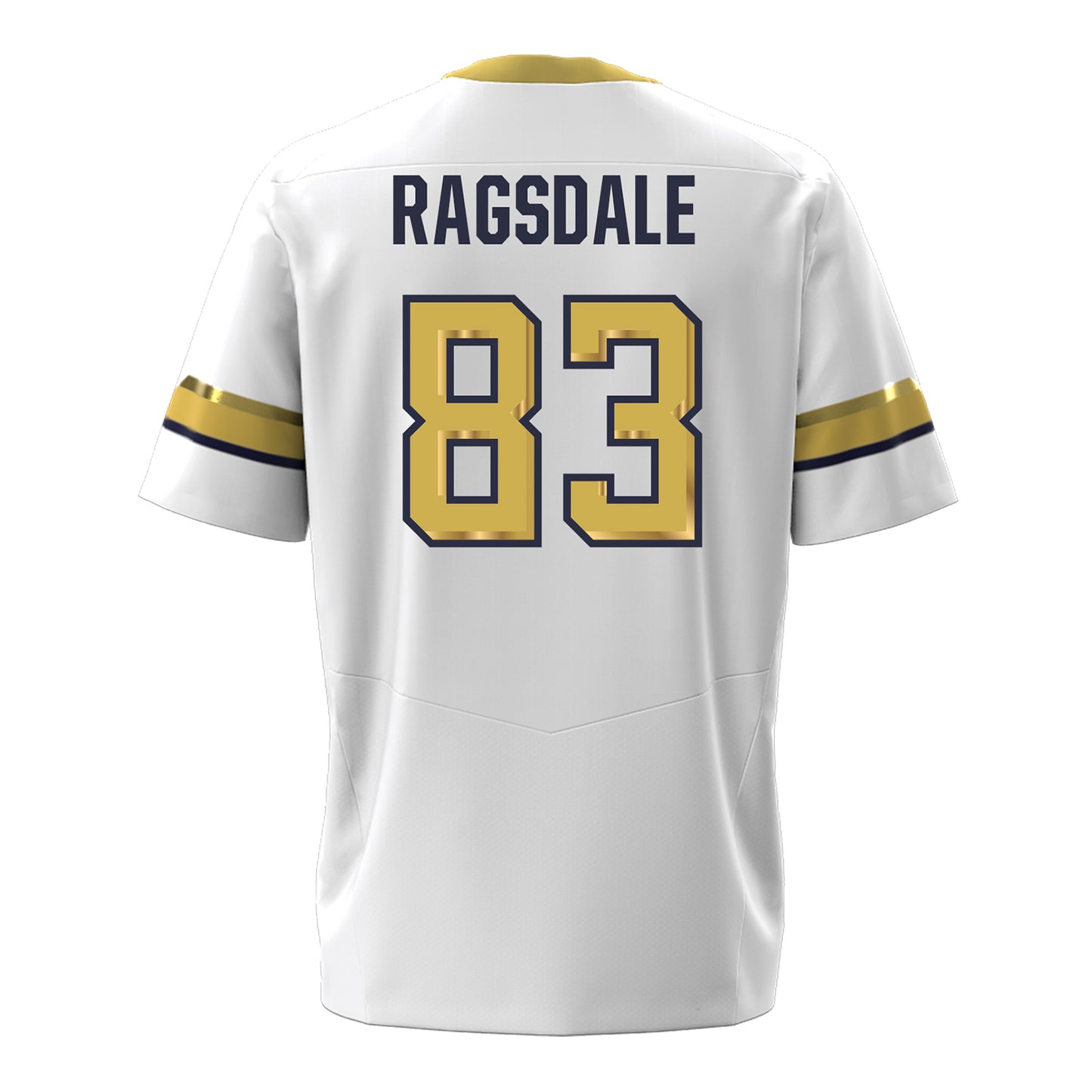 Georgia Tech Under Armour Football Student Athlete #83 Blake Ragsdale White Football Jersey - Back View