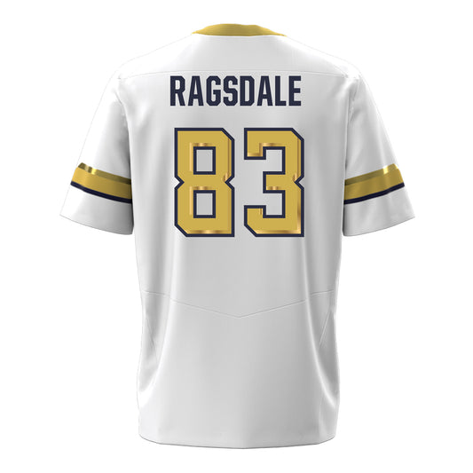Georgia Tech Under Armour Football Student Athlete #83 Blake Ragsdale White Football Jersey - Back View