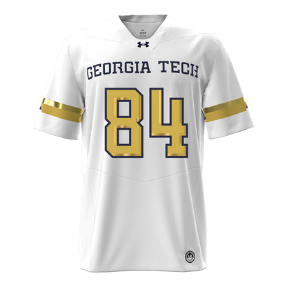 Georgia Tech Under Armour Football Student Athlete #84 Evan Haynes White Football Jersey