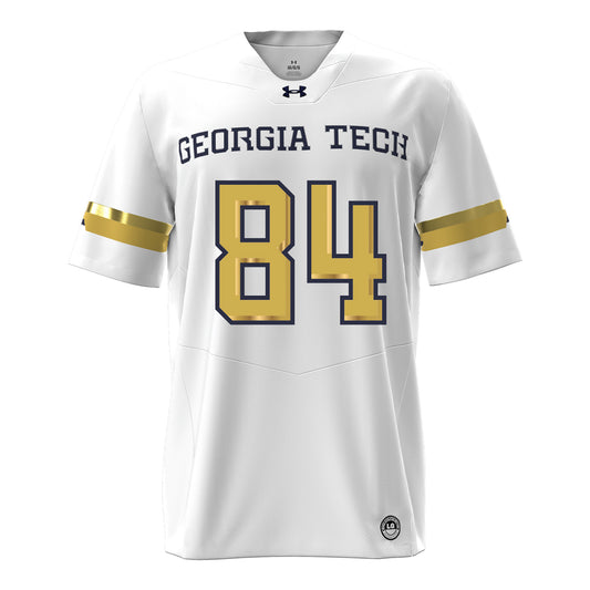 Georgia Tech Under Armour Football Student Athlete #84 Evan Haynes White Football Jersey