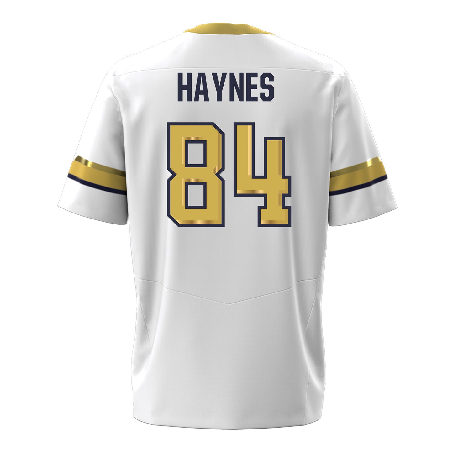Georgia Tech Under Armour Football Student Athlete #84 Evan Haynes White Football Jersey - Back View