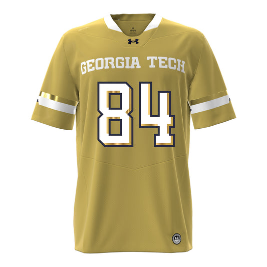 Georgia Tech Under Armour Football Student Athlete #84 Evan Haynes Gold Football Jersey