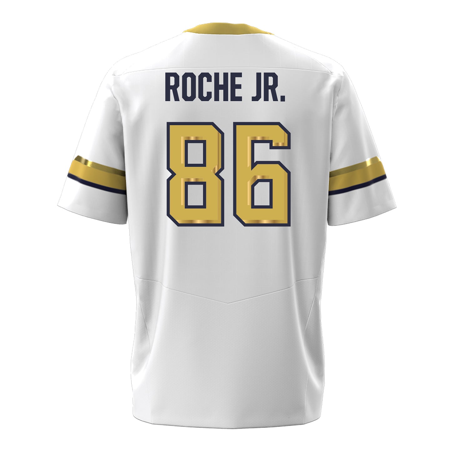 Georgia Tech Under Armour Football Student Athlete #86 Kevin Roche Jr. White Football Jersey - Back View