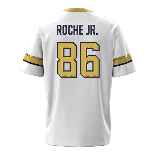 Georgia Tech Under Armour Football Student Athlete #86 Kevin Roche Jr. White Football Jersey - Back View