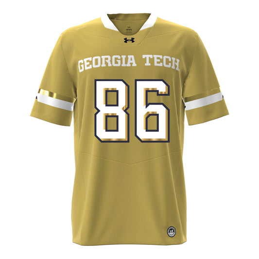 Georgia Tech Under Armour Football Student Athlete #86 Kevin Roche Jr. Gold Football Jersey