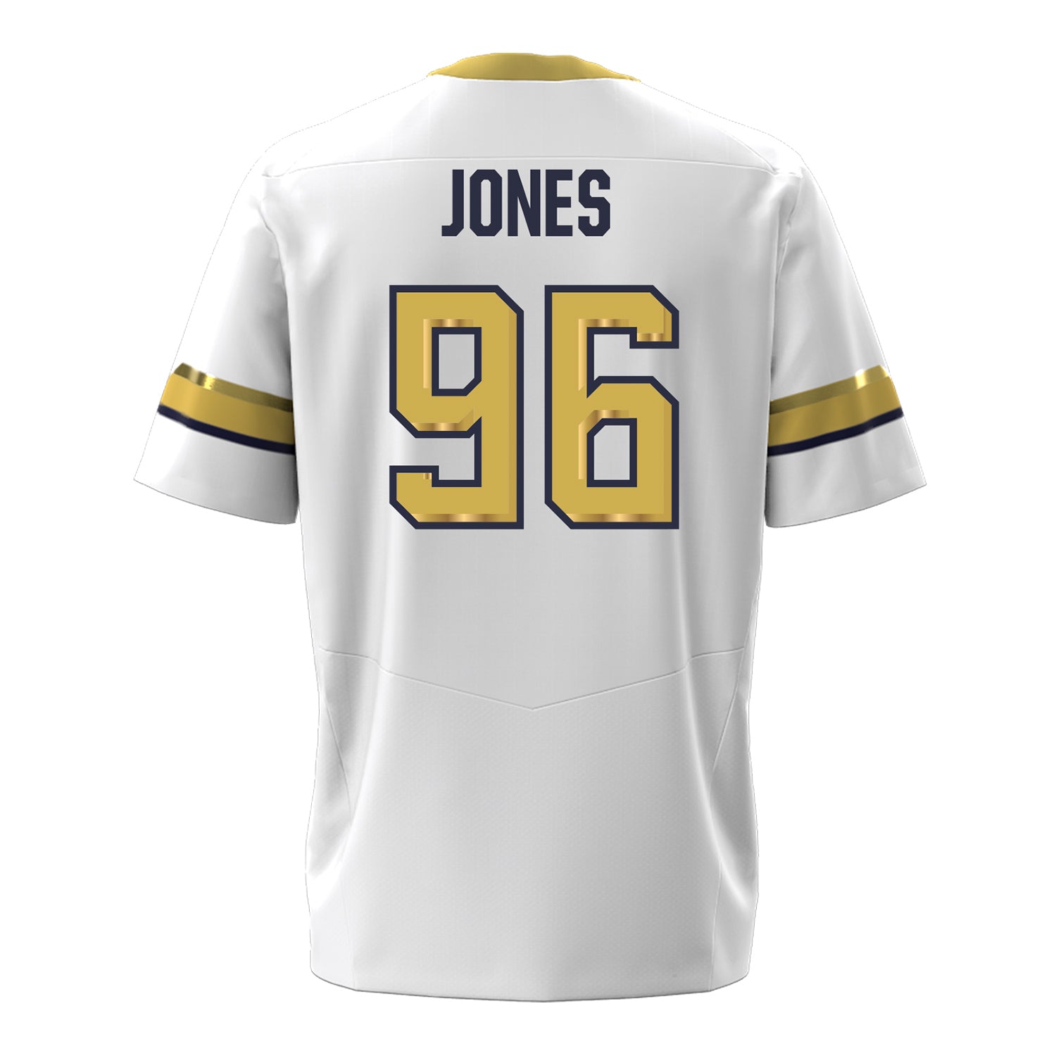 Georgia Tech Under Armour Football Student Athlete #96 Shymeik Jones White Football Jersey - Back View