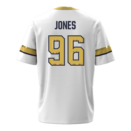 Georgia Tech Under Armour Football Student Athlete #96 Shymeik Jones White Football Jersey - Back View