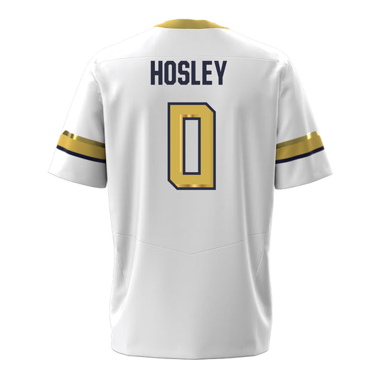 Georgia Tech Under Armour Football Student Athlete #0 Malachi Hosley White Football Jersey - Back View
