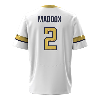 Georgia Tech Under Armour Football Student Athlete #2 Trelain Maddox White Football Jersey - Back View