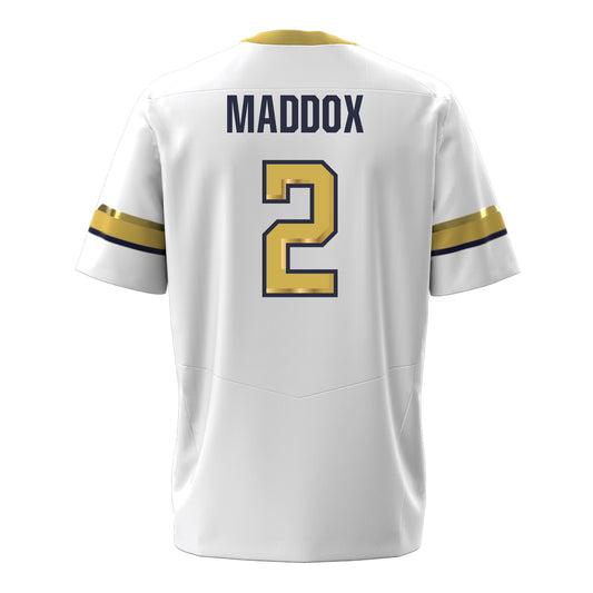Georgia Tech Under Armour Football Student Athlete #2 Trelain Maddox White Football Jersey - Back View