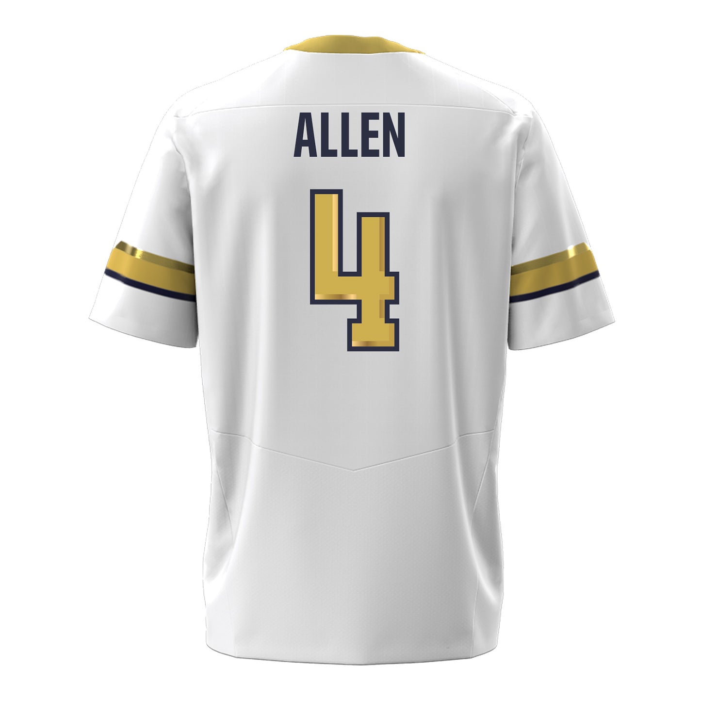 Georgia Tech Under Armour Football Student Athlete #4 Jordan Allen White Football Jersey - Back View