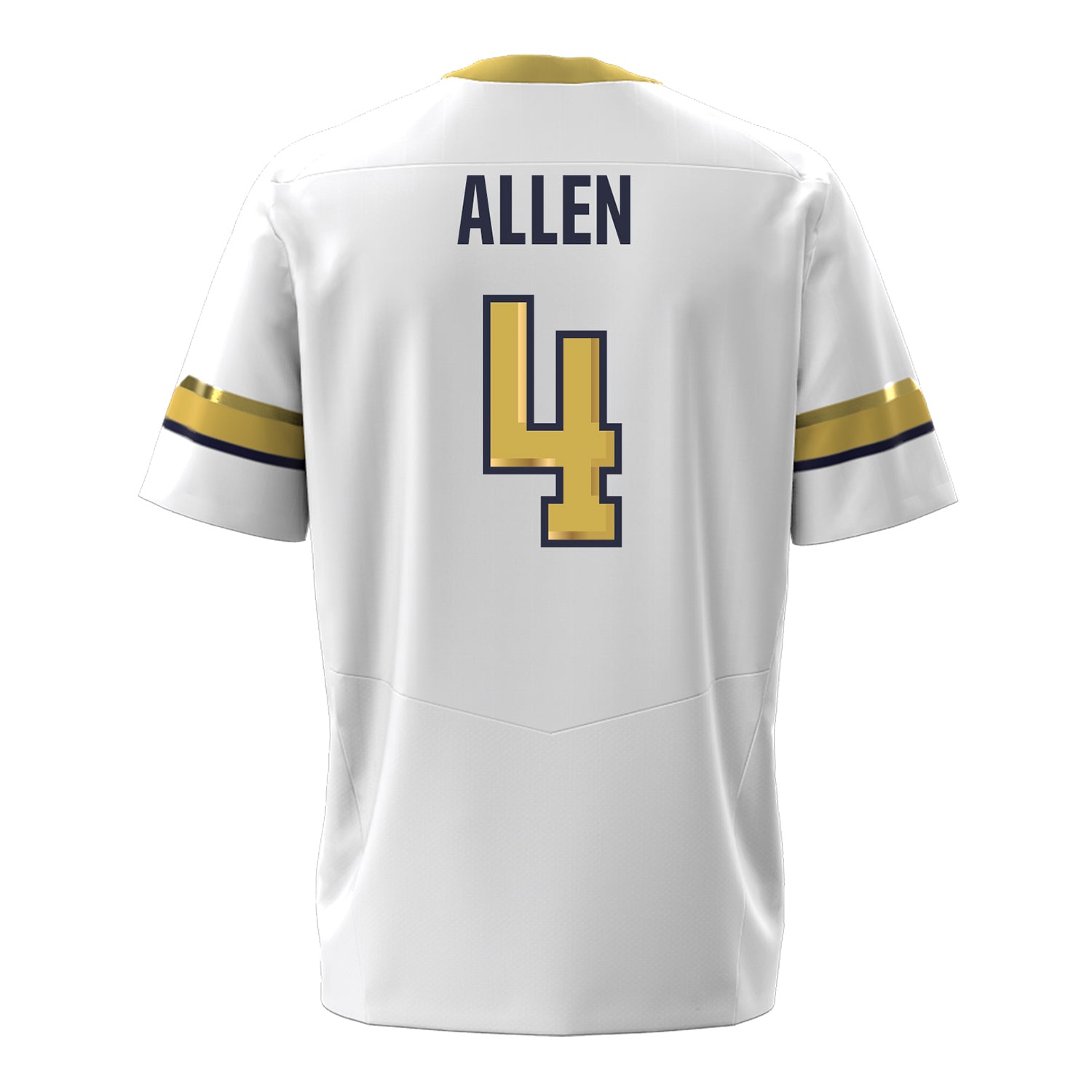 Georgia Tech Under Armour Football Student Athlete #4 Jordan Allen White Football Jersey - Back View
