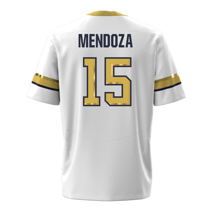 Georgia Tech Under Armour Football Student Athlete #15 Alberto Mendoza White Football Jersey - Back View