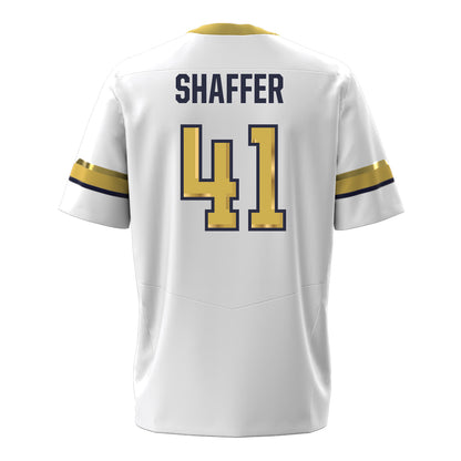 Georgia Tech Under Armour Football Student Athlete #41 Landon Shaffer White Football Jersey - Back View