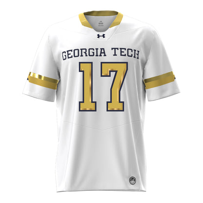 Georgia Tech Under Armour Football Student Athlete #17 Chris Corbo White Football Jersey - Front View