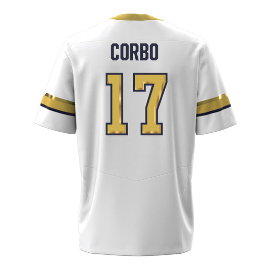 Georgia Tech Under Armour Football Student Athlete #17 Chris Corbo White Football Jersey - Back View
