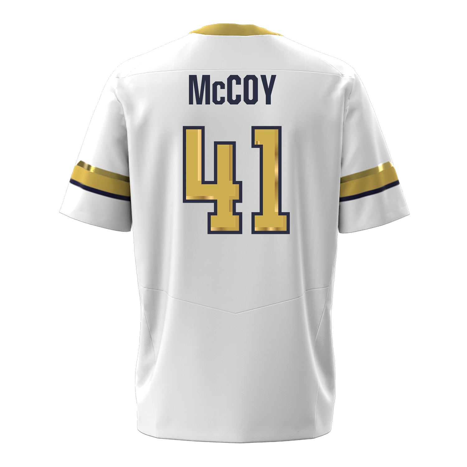 Georgia Tech Under Armour Football Student Athlete #41 Taje McCoy White Football Jersey - Back View