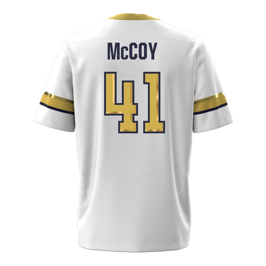 Georgia Tech Under Armour Football Student Athlete #41 Taje McCoy White Football Jersey - Back View
