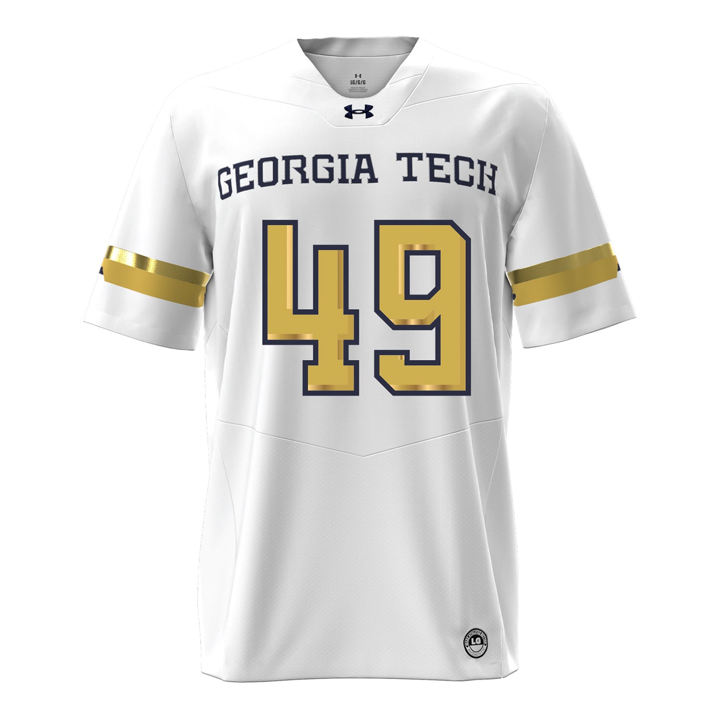 Georgia Tech Under Armour Football Student Athlete #49 Ronnie Thomas White Football Jersey