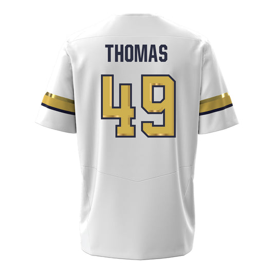 Georgia Tech Under Armour Football Student Athlete #49 Ronnie Thomas White Football Jersey