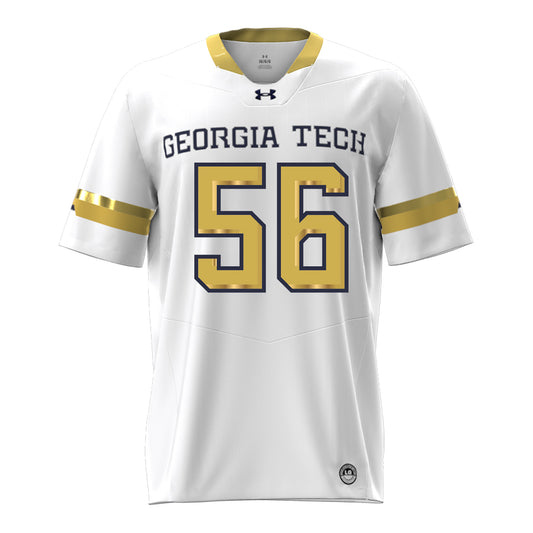 Georgia Tech Under Armour Football Student Athlete #56 Tim Griffin White Football Jersey - Front View