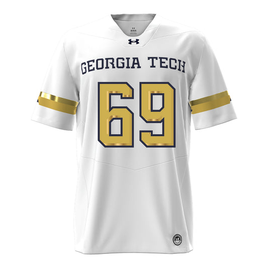 Georgia Tech Under Armour Football Student Athlete #69 Joseph Ionata White Football Jersey