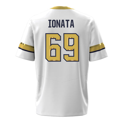 Georgia Tech Under Armour Football Student Athlete #69 Joseph Ionata White Football Jersey - Back View