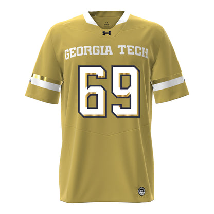 Georgia Tech Under Armour Football Student Athlete #69 Joseph Ionata Gold Football Jersey
