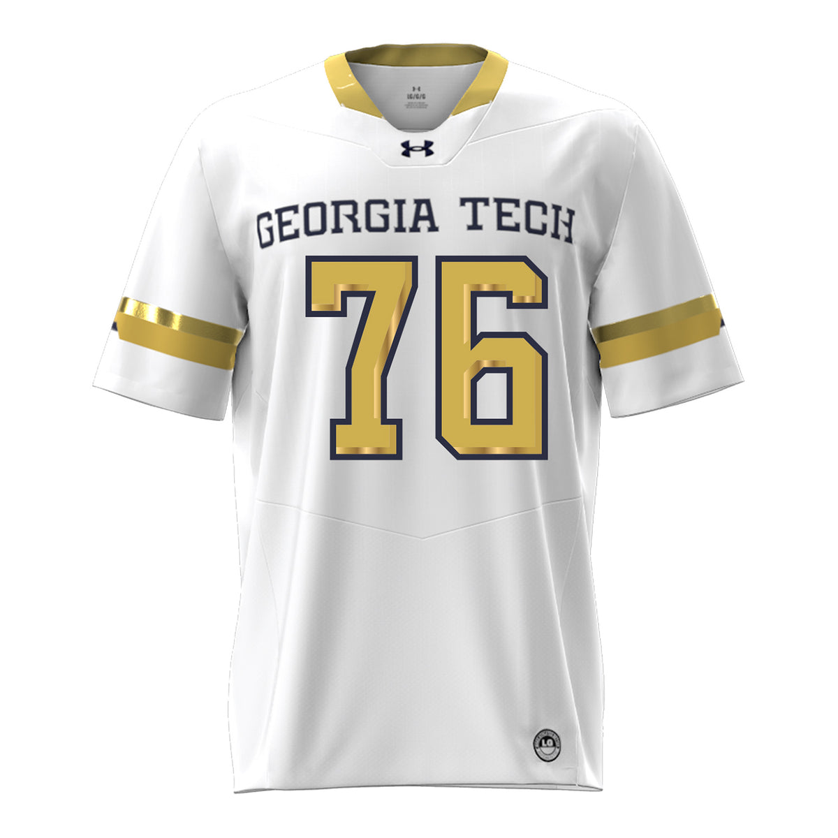 Georgia Tech Under Armour Football Student Athlete #76 Krew Moledor White Football Jersey