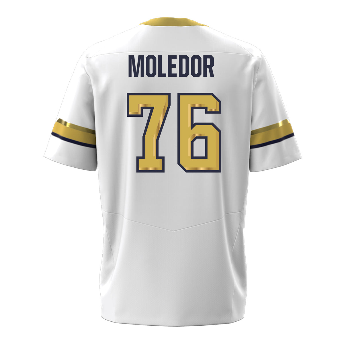 Georgia Tech Under Armour Football Student Athlete #76 Krew Moledor White Football Jersey