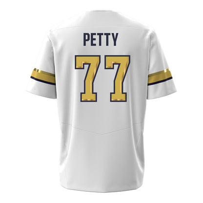 Georgia Tech Under Armour Football Student Athlete #77 Josh Petty White Football Jersey