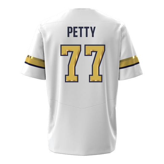 Georgia Tech Under Armour Football Student Athlete #77 Josh Petty White Football Jersey