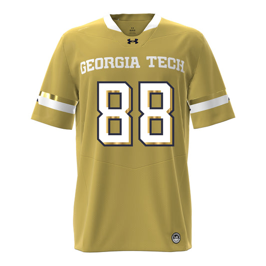 Georgia Tech Under Armour Football Student Athlete #88 AJ Hoffler Gold Football Jersey