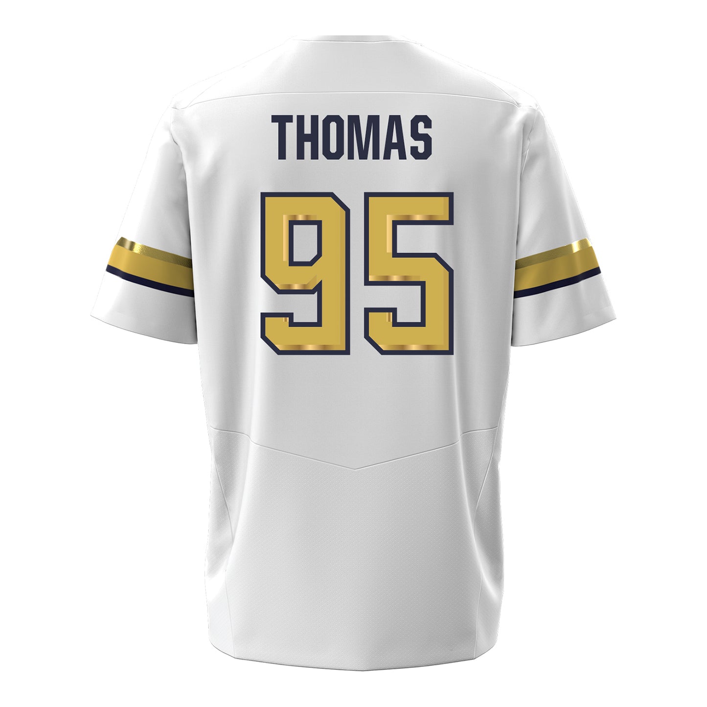 Georgia Tech Under Armour Football Student Athlete #95 Tawfiq Thomas White Football Jersey
