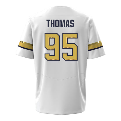 Georgia Tech Under Armour Football Student Athlete #95 Tawfiq Thomas White Football Jersey
