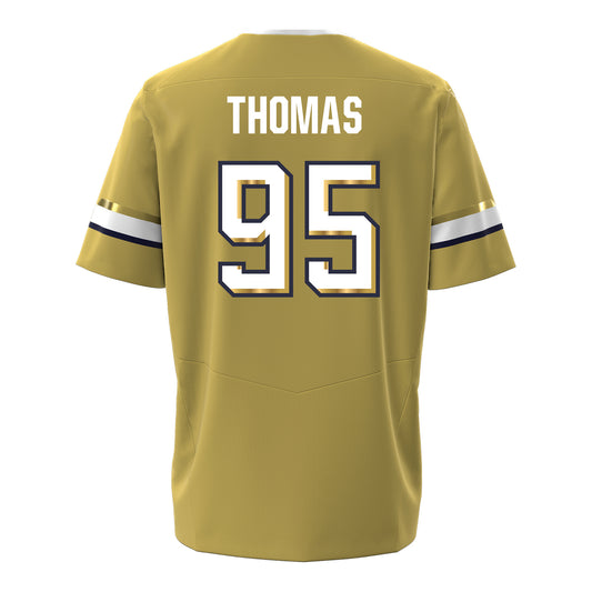Georgia Tech Under Armour Football Student Athlete #95 Tawfiq Thomas Gold Football Jersey