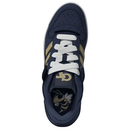 Georgia Tech Yellow Jackets Adidas Forum 84 Low CL Shoes In Navy - Above View