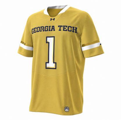 Georgia Tech Under Armour #1 Gold Twill Football Jersey