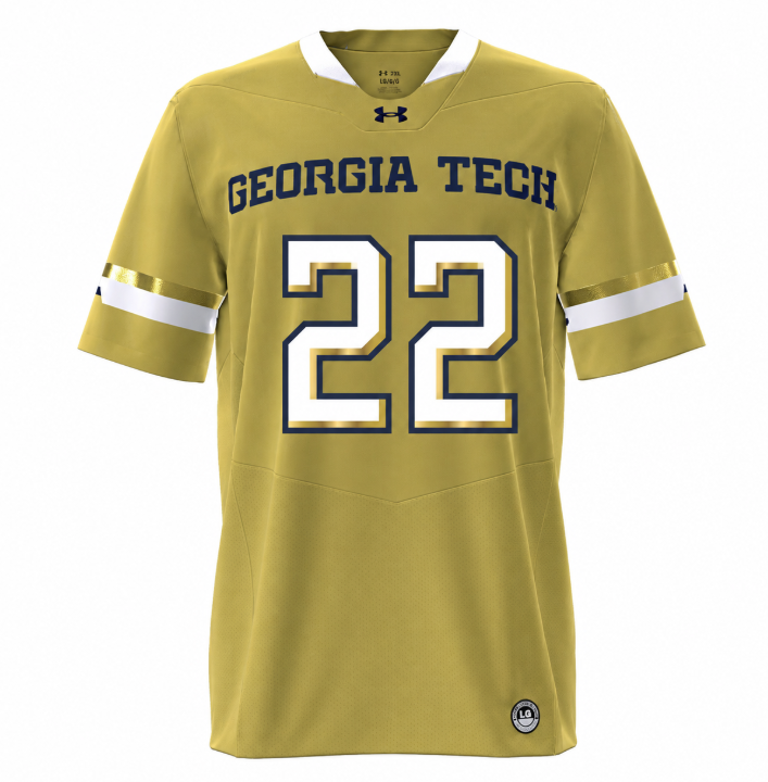 Georgia Tech Under Armour Football Student Athlete #22 Justice Haynes Gold Football Jersey