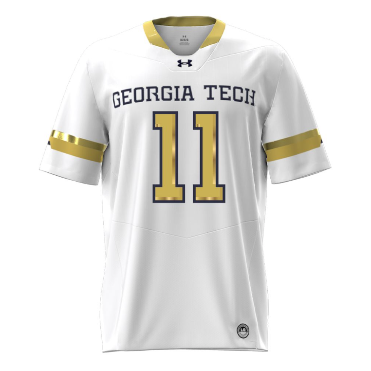 Georgia Tech Under Armour Football Student Athlete #11 Braden Manley White Football Jersey