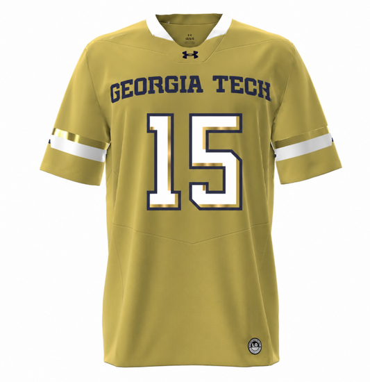 Georgia Tech Under Armour Football Student Athlete #15 Alberto Mendoza Gold Football Jersey