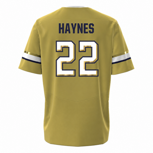 Georgia Tech Under Armour Football Student Athlete #22 Justice Haynes Gold Football Jersey
