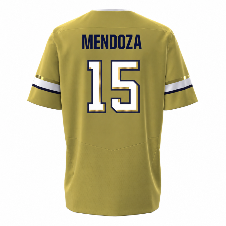 Georgia Tech Under Armour Football Student Athlete #15 Alberto Mendoza Gold Football Jersey