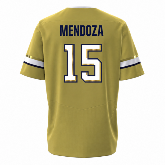 Georgia Tech Under Armour Football Student Athlete #15 Alberto Mendoza Gold Football Jersey